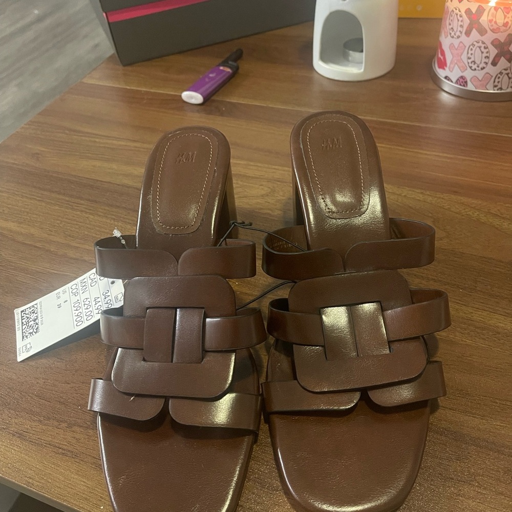 H&M Chocolate Brown Heeled Sandals